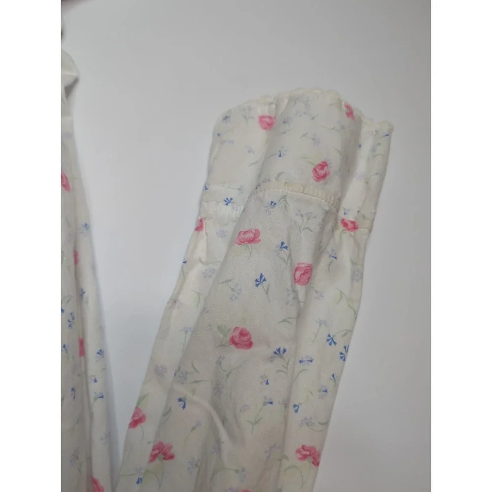 VTG Victoria's Secret Gold Label Cotton Floral Nightgown Cottagecore Prairie L